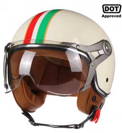 Cascos de motocicleta retro abiertos DOT 3/4 para hombre y mujer, estilo vintage, tipo chopper, para moto o scooter